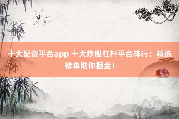 十大配资平台app 十大炒股杠杆平台排行：精选榜单助你掘金！