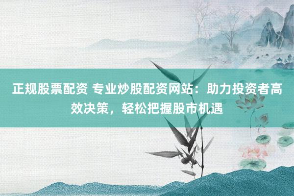 正规股票配资 专业炒股配资网站：助力投资者高效决策，轻松把握股市机遇
