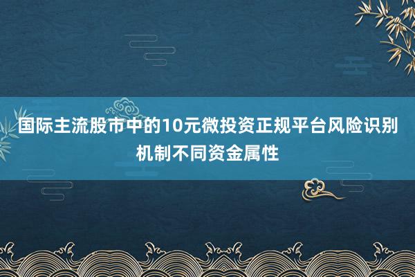国际主流股市中的10元微投资正规平台风险识别机制不同资金属性