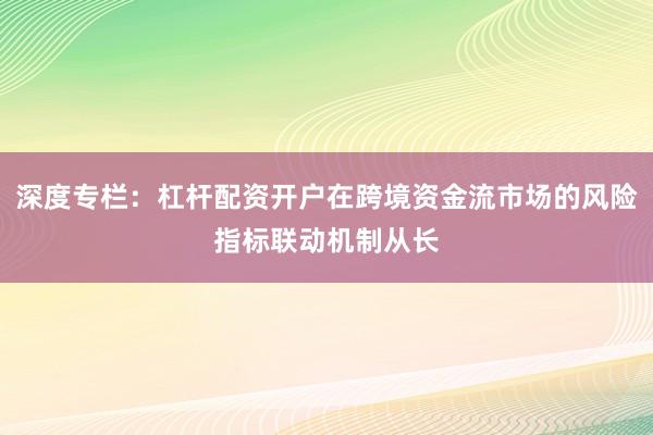 深度专栏：杠杆配资开户在跨境资金流市场的风险指标联动机制从长
