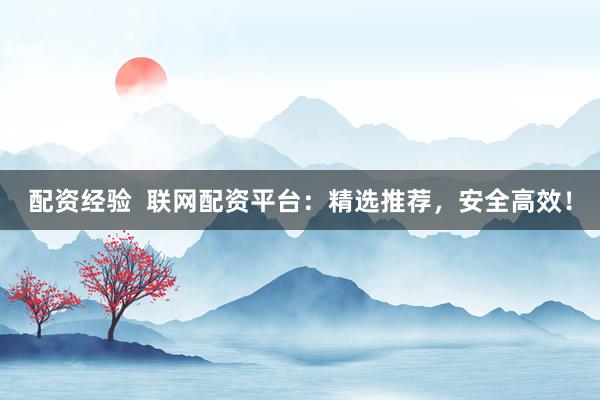配资经验  联网配资平台：精选推荐，安全高效！