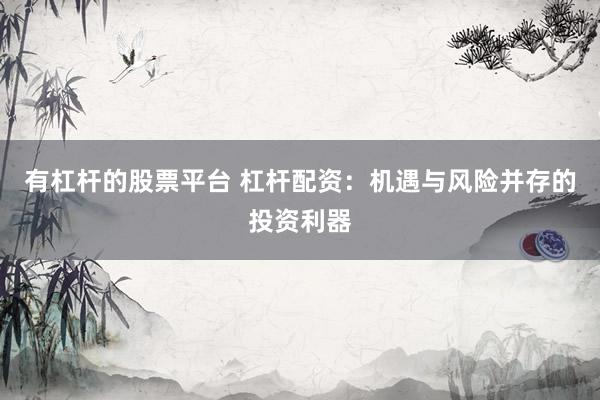 有杠杆的股票平台 杠杆配资：机遇与风险并存的投资利器