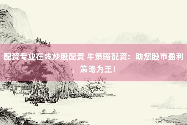 配资专业在线炒股配资 牛策略配资：助您股市盈利，策略为王！