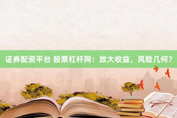 证券配资平台 股票杠杆网：放大收益，风险几何？