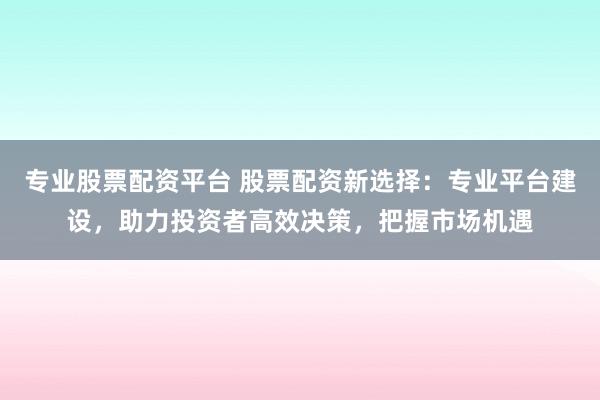 专业股票配资平台 股票配资新选择：专业平台建设，助力投资者高效决策，把握市场机遇