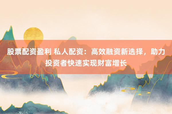 股票配资盈利 私人配资：高效融资新选择，助力投资者快速实现财富增长