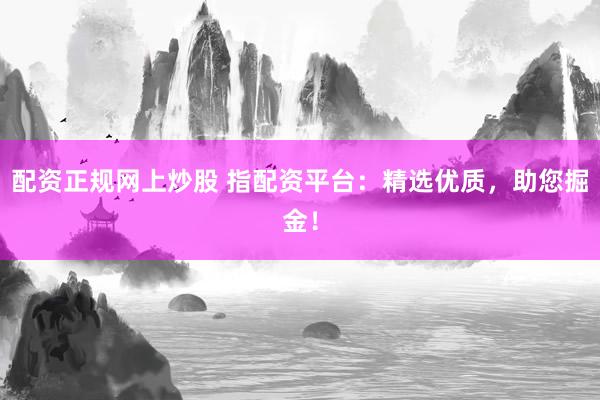 配资正规网上炒股 指配资平台：精选优质，助您掘金！